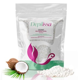 Depilissa Coconut Hair Removal Wax Multidirectional Hypoallergenic Wax Beads for Hair Removal Face Eyebrows Intimate Bikini Hair Removal Brazilian Waxing - Use without Waxing Strips