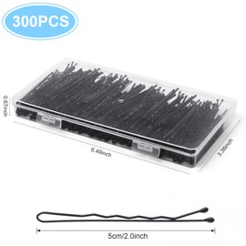 Bobby Pins 300 Pcs, Bobby Pins Black 2Inches, Fosvrde Reusable Invisible Wave Non Slip Hair Pins, for Girls, and Women, Bulk With Storage Box