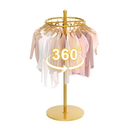 SLVUAFRN Round Garment Rack, Floor Standing Rotatable Clothing Rack, Portable Retail Display stand for Hanging Clothes Bedrooms Boutiques Commercial Shop Laundry Room