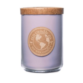 Eco Candle Co. Recycled Candle, Pure Lilac, 26 oz. Double Wick - Scents of Pure Lilac Bushes - 100% Soy Wax, No Lead, Kraft Paper Label & Lid, Hand Poured, Phthalate Free, Midwest Grown Soybeans