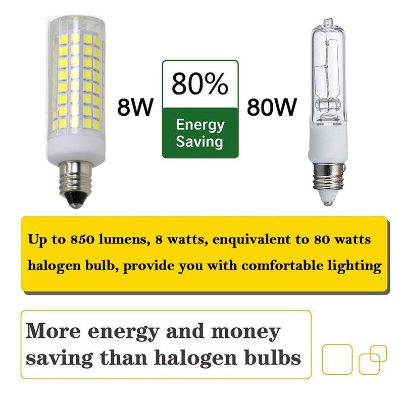 [4-Pack] E11 LED, All-New (102LEDs) E11 Led Bulbs, 8W 75W-100W