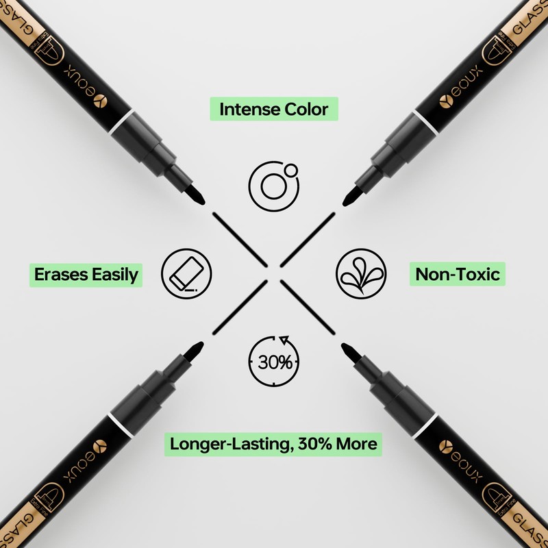 YEOUX Dry Erase Markers for Glass Board | No Residue