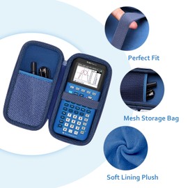 Calculator Case Compatible with Texas Instruments TI-84 Plus CE/TI-84 Plus/TI-Nspire CX II CAS/TI-Nspire CX II/TI-83 Plus/TI-89 Titanium/TI-85 / TI-87 Color Graphing Calculator by XANAD (Navy Blue)