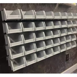 Storehouse 20 Bins Rail Mount Stackable Parts Storage Organizer Shop Bins Screws Nuts Bolts