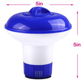 Floating Dispenser Chlorine Tablets Hot Tub Swimming Pool Spa, Floating Pool Chlorine, Chlorine Tablet Holder (5 Inch)