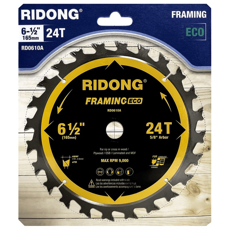 RIDONG 6-1/2 Inch Circular Saw Blade, 24-Tooth with 5/8" Arbor