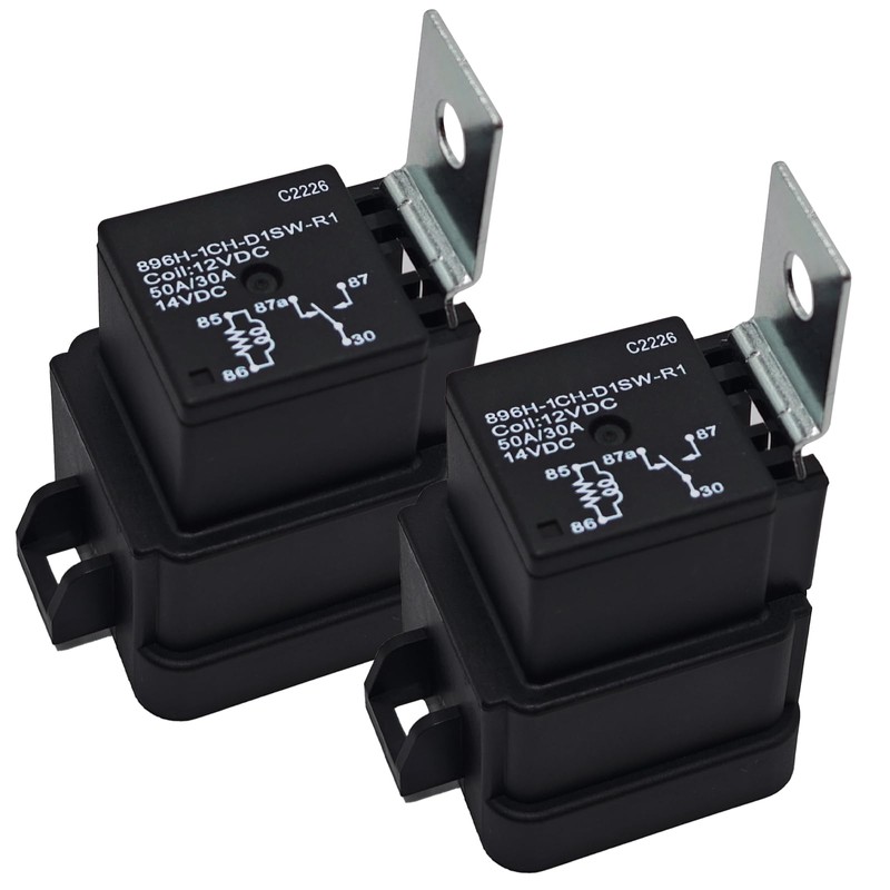 896H-1CH-D1SW-R1 Automotive Relay (Pack of 2), 12VDC 50A SPDT Power