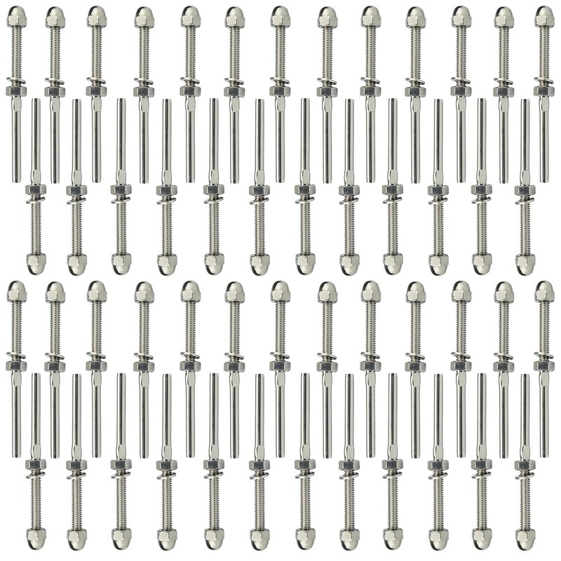 Muzata 50 Pack 1/8" Cable Railing Hardware Kit Hand Swage