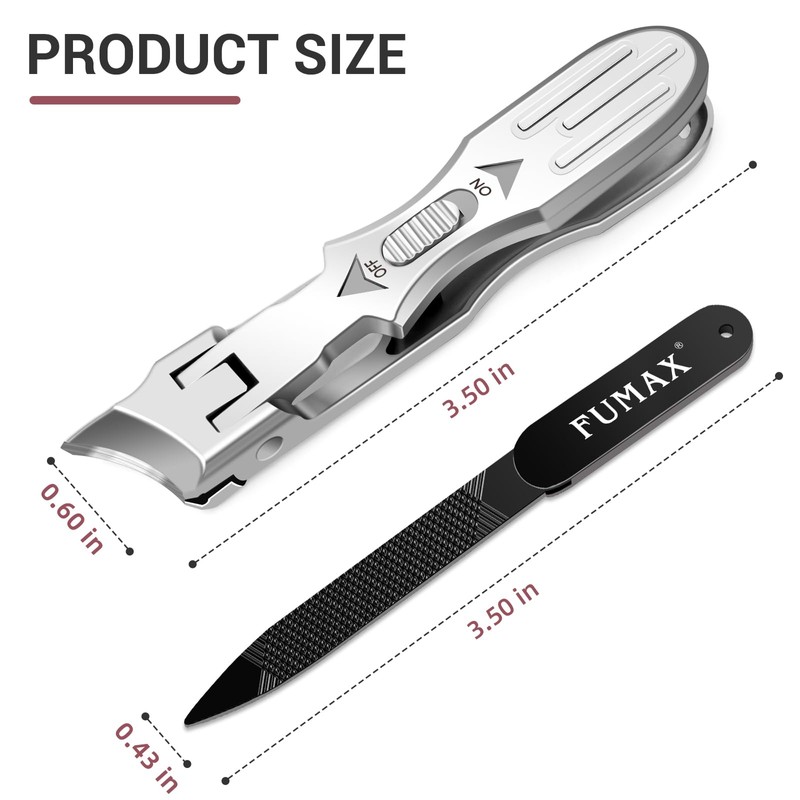Slanted Toe Nail Clippers for Thick Nails, Large Toenail Clippers
