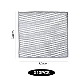 USHXVG Pack of 10 Mesh Cleaning Cloth, Dough Cleaning Cloth, Square Dish Cloth, Wet and Dry Dish Cloth, Reusable Dish Cloth, Multifunctional Kitchen Cleaning Tool (Grey)