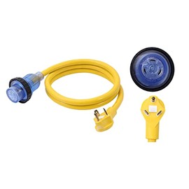 ONETAK TT-30P to L5-30R 6 FT 120V 30 Amp 3 Prong Household Appliance Male Plug to Twist Lock 30 Amp 3 Prong Female Receptacle Marvine Shore RV Camper Travel Trailer Car Power Cord Connector Adapter