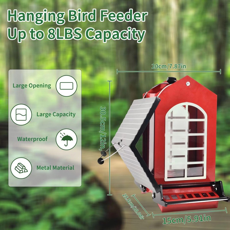 Bird Feeder Squirrel Proof Metal Hanging for Outdoor Wild Bird