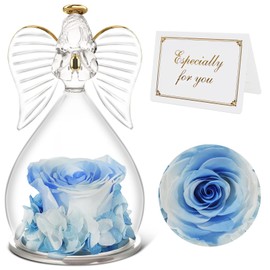 Qinqinxin Gifts for Mum, Grandma, Infinity Rose Angel Figure, Birthday Gift for Women, Original Eternal Rose in Glass Gifts for Mother, Grandma for Christmas, Mother's Day, Valentine's Day, Birthday