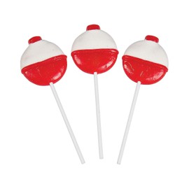 Fishing Bobber Lollipop Suckers (set of 12 Individually wrapped)
