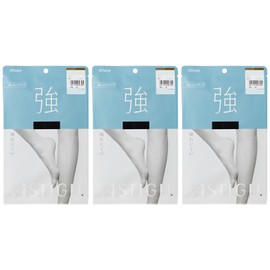 Astigu AP8901 Women's Stockings, Strong, Tear Resistant, Super Loose Size, JJ, Set of 3 Pairs, Black