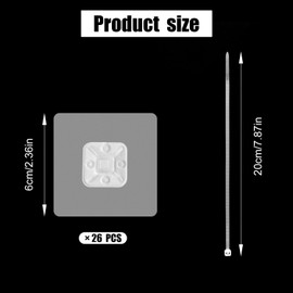 26pcs No Drill Furniture Anchors, Adhesive Furniture Anchors to Wall for Baby Proofing with Nylon Straps Furniture Fasteners for Cabinets Wardrobe Bookcase Dresser Drawer