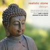 Alpine Corporation 15" Tall Indoor/Outdoor Meditating Buddha Statue, Tabletop Garden
