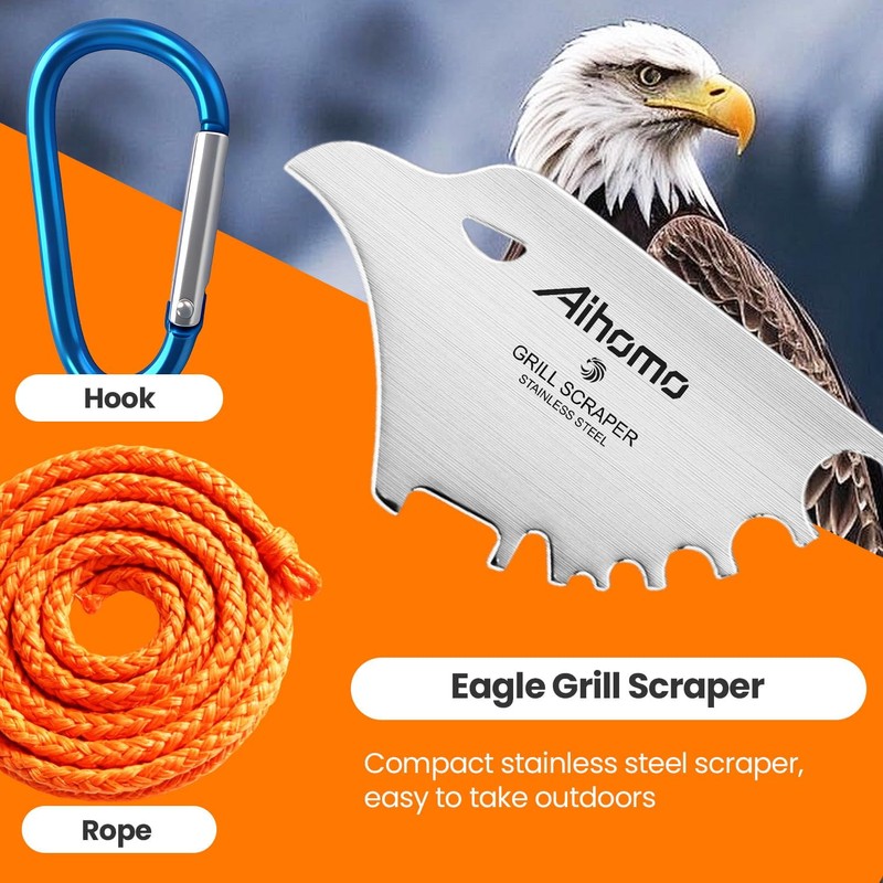 Eagle Grill Scraper Stocking Stuffers, Bristle-Free BBQ Scraper Kitchen Gadgets,