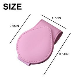 Mandark Magnetic Sunglass Holder for Car Visor, Leather Vehicle Eyeglass Hanger Clip, Automotive Interior Ticket Card Glasses Organizer Clamp Accessories, Universal for SUV, Sedan, Truck(Pink)