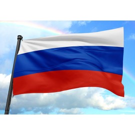Flag of Russia 3x5FT Double Stitched Polyester Flag with 2 Gronments
