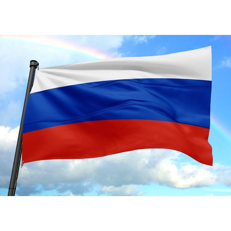 Flag of Russia 3x5FT Double Stitched Polyester Flag with 2