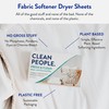Clean People All Natural Fabric Softener Sheets - Plant-Based, Eco