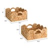 StorageWorks Wicker Storage Baskets, Wicker Basket for Shelves, Scalloped Edge