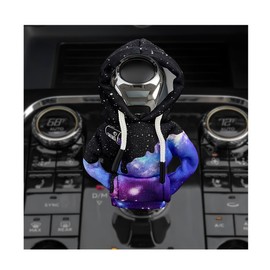 DXNQ Car Gear Shift Hoodie Cover, Fashionable Gear Shift Knob Hoodie Protector, Upgraded Funny Gear Shift Hoodie Decoration for Most Manual Shift Knobs, Interior Car Accessories (Starry Sky)