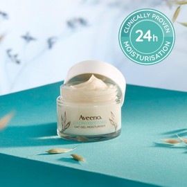 Aveeno Face CALM+RESTORE Oat Gel Moisturiser, 24-Hour Hydration, For Sensitive Skin, With Prebiotic Oat and Calming Feverfew, Fragrance Free, 50ml