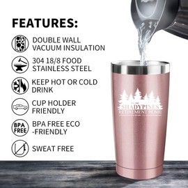 ATHAND Golden Girls Shady Pines Retirement Home, 80s Classic Lover 20oz Insulated Tumbler | Gift for Women | Stainless Steel Vacuum Tumbler Travel Coffee Mugs | Birthday Gifts (Rose Gold)