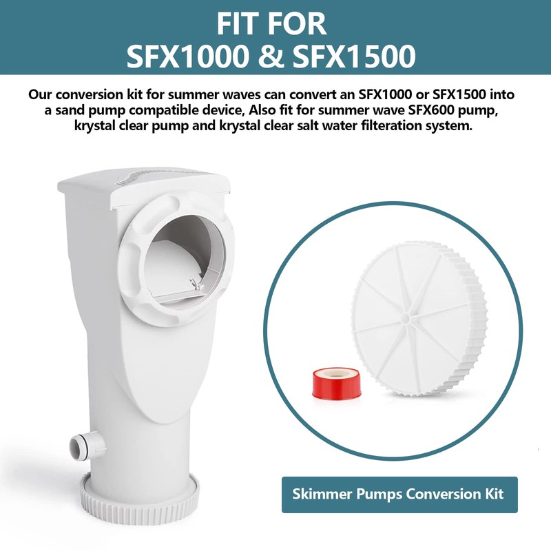 Conversion Kit Replacement for Summer Waves Skimmer Pumps, Fit SFX1000