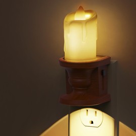 L LOHAS LED Flameless Candle Night Light,Night Lights Plug into Wall[2-PACK]Plug in Night Light with Light Sensor,0-100LM Dimmable Nightlight,3000K Soft White for Adults Hallway Badroom