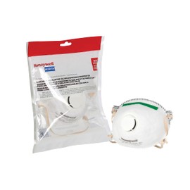 Honeywell NIOSH-Approved N95 Respirator Mask with Exhalation Valve for Airborne Particulates (RWS-54006)