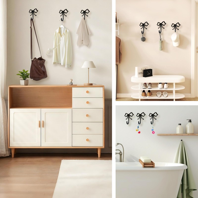 BXPTQCRY 6 PCS Cute Butterfly Wall Hooks，2.9 * 2.6in Coquette