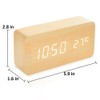 ThreeH Digital Alarm Clock 3 Alarm Setting Voice Control Wooden