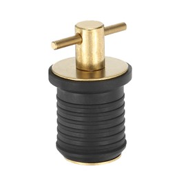 PATIKIL 1 Inch Boat Drain Plug, T Handle Brass Boat Plug Snap Drain Marine Twist Plug Rubber Plugs for Yachts Kayaks Marine Boat Drains