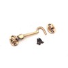 Infinity Decor Cabin Hook and Eye Solid Brass - Silent Door Latch Lock for Window, Garden Gate, Door in Antique - 4" 100mm
