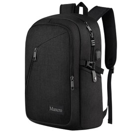 Mancro Laptop Backpack for Travel 17.3 in Anti-Theft Business Backpack Large Travel Computer Bag Daypack Work College Bookbag for Men Women, Black
