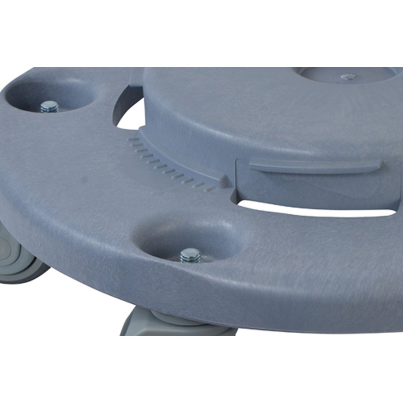 Janico 1041 Quiet Trash Can Dolly, Non Marking Casters, Round,