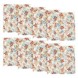 Horaldaily Fall Cloth Napkins 18 x 18 Inch, Thanksgiving Autumn Harvest Orange Blue Watercolor Leaf Party Dinner Decoration Washable Napkins Set of 8