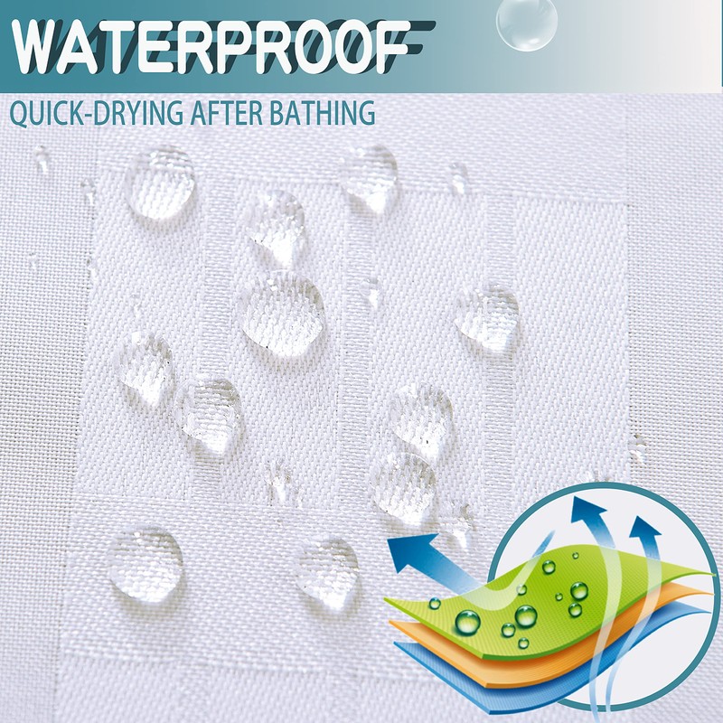 Conbo Mio Extra Wide No Hook Shower Curtain with Snap