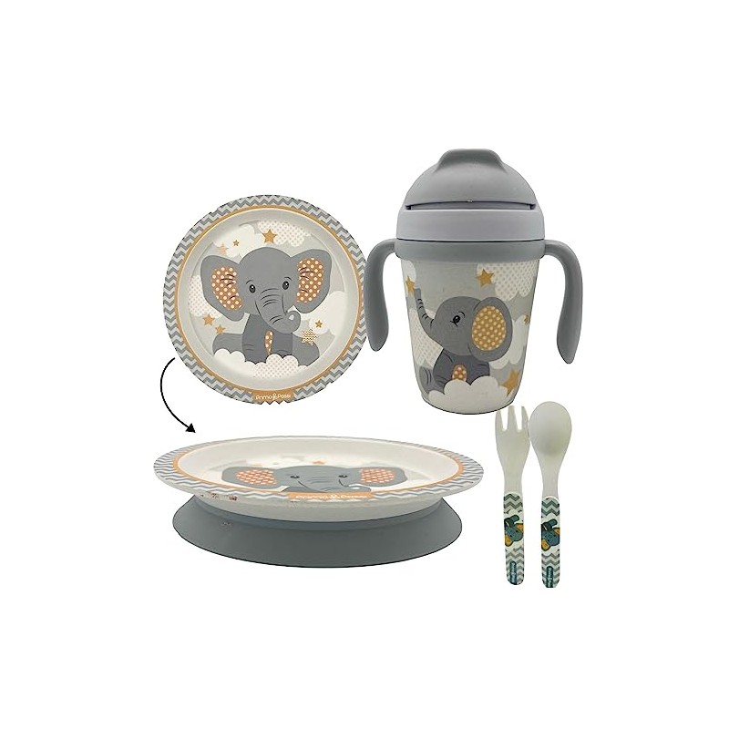 Primo Passi Kids Bamboo Set Suction Plate & Cup (Little