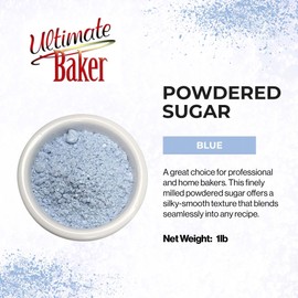 Ultimate Baker Powdered Sugar - Naturally Colored Icing Sugar for Icing & Frosting with Extra Fine Grain for Baking & Dusting (1lb Bag, Blue)