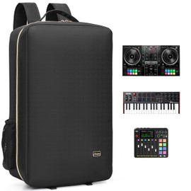 Rabjen DJ Backpack for Club Gigs, DJ Mixer Case Compatible with Pioneer DJ DDJ-REV1, DJ Controller, Novation Launchkey 37 Key Keyboard and More Equipment