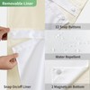 eachope Cream No Hook Shower Curtain with Snap-in Fabric Liner