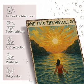 Funny Garden Sign Outside Wall Art Decor-"And Into The Garden I Go"-Humorous Gardening Gift For Women Enthusiasts 8x12inch（5）