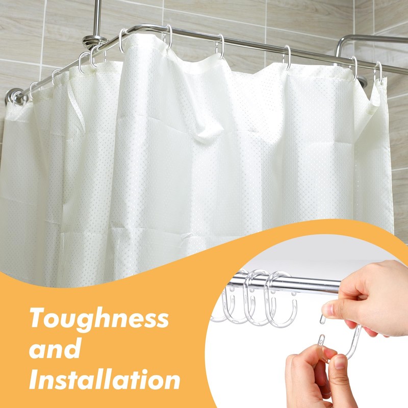 Sintuff 120 Pcs Plastic Shower Curtain Rings Hooks C Shaped