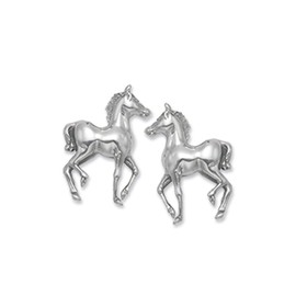 Heather Needham Sterling Silver Horse stud Earrings - Size:12mm (Approx. 1/2 inch) x 7mm. Solid and strong - won't bend - 1.6gms - Premium quality. Gift boxed 5008