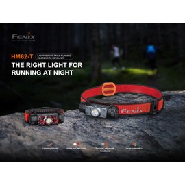 Fenix Hm62-T Camping Headlamp - 1200 Lumens LED Waterproof Head Flashlight - Head Light for Hiking, Running, Repairing, Fishing, Cycling & Camping Accessories (Magma)
