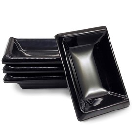 Happy Sales, Melamine Sauce Dipping Bowls, Sauce Dishes, Set of 4 pc Tetragon (Black)